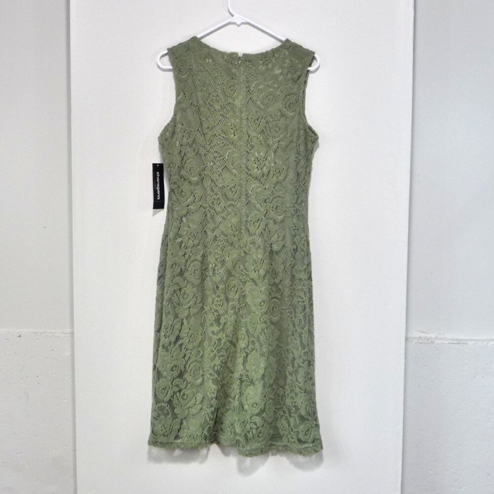 NWT SHARAGANO DRESS SIZE 10 GREEN LACE - Picture 4 of 11